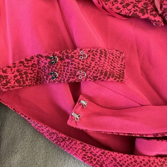 Guess Halter Top Watermelon Pink Snakeskin Print Crossover Size M Party - Picture 2 of 11